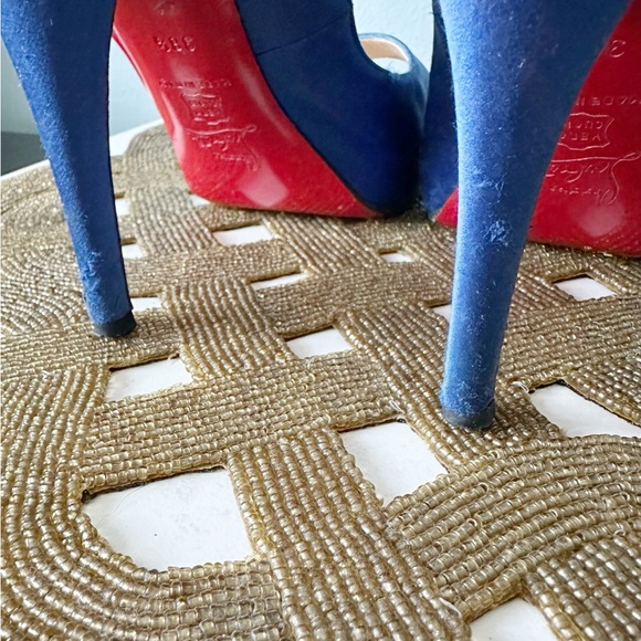 Christian Louboutin Very Prive Royal Blue Satin High Heel Pumps EU38.5/U… - Picture 8 of 10